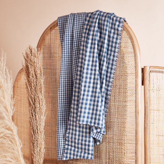 Gingham River Gauze Fabric - Atelier Brunette - Price per 0.5 metre